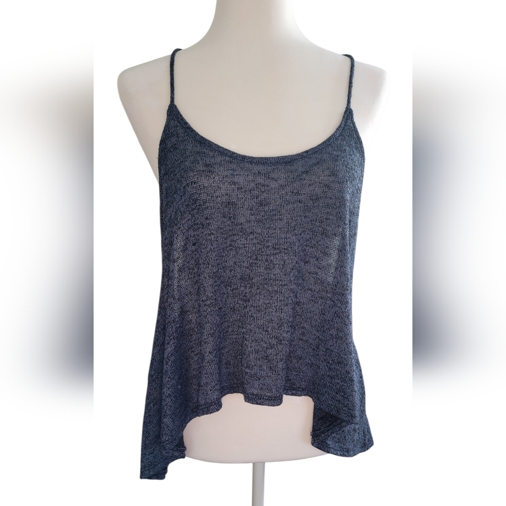Silence + Noise Blue Knit High Low Camisole Tank Top, Women's Medium